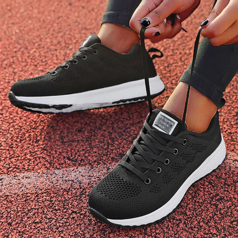 New Women's Lace-Up Flats – Casual Sneakers, Soft & Comfortable, Plus Size Available