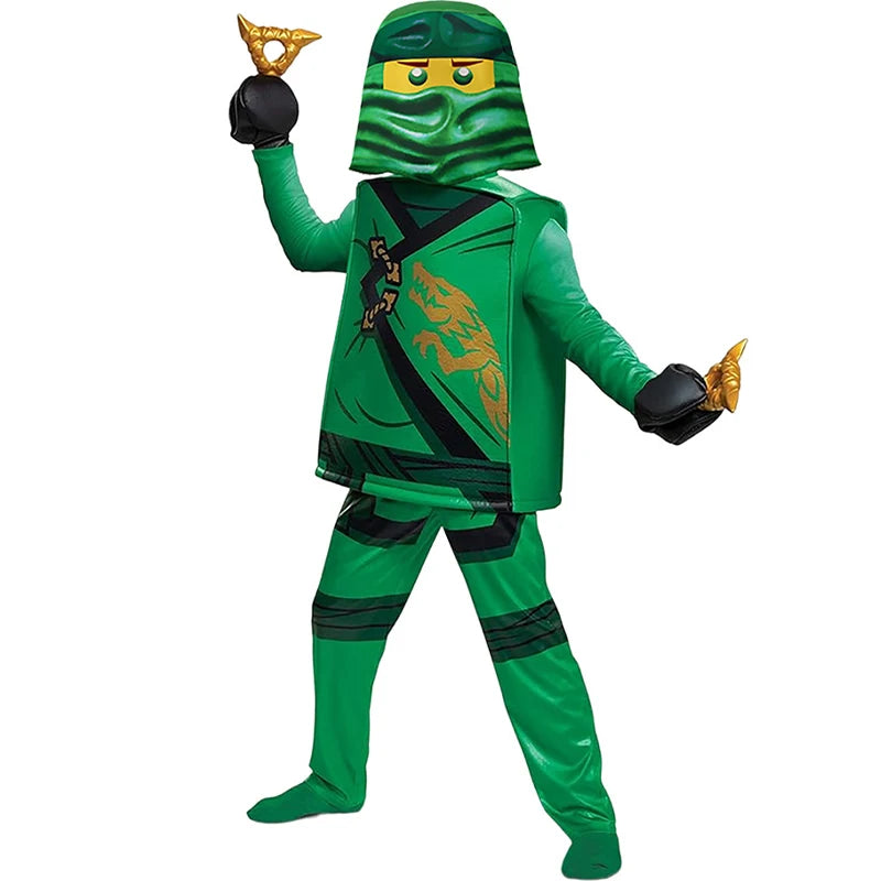 2024 New Arrival Kids Ninja Lloyd Costume – Hidden Warrior Kai Outfit, Fancy Dress Up for Boys & Halloween