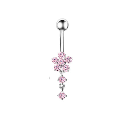 Stainless Steel CZ Belly Button Piercing – Heart & Butterfly Navel Barbell Jewelry for Women Sexy Navel Ring