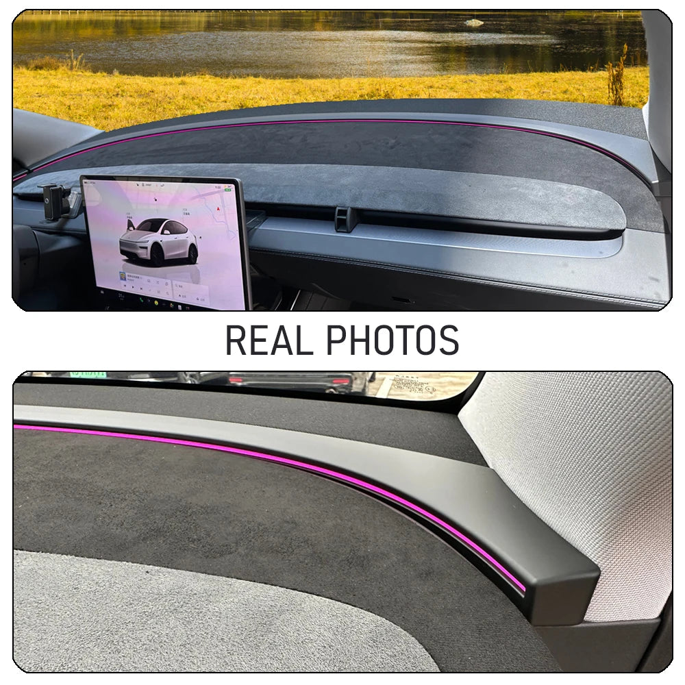Tesla Model Y Juniper 2025–2026 Dashboard Cover - Suede Anti-UV Sunshade Mat with Non-Slip Protection