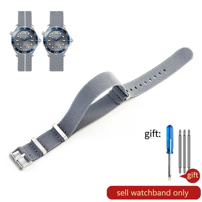 60's French Army Nylon Watch Strap - Woven Military Watch Band for Rolex, Seiko, Tudor & Omega