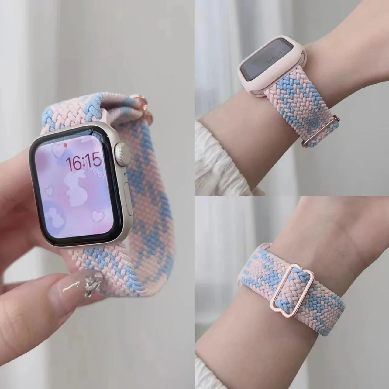 Braided Solo Loop Apple Watch Ultra Band – Elastic Nylon Adjustable Bracelet Strap for iWatch SE, Series 3–9 (38mm–49mm)