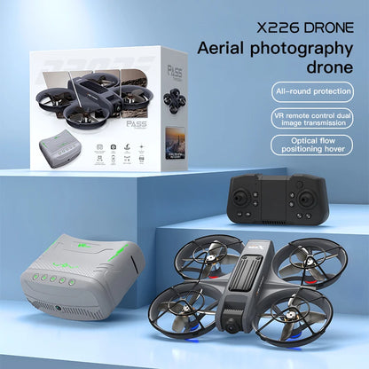 X226 Drone VR – Brushless RC Quadcopter with Dual HD Camera, Optical Flow Hover, Obstacle Avoidance, Remote Control Toy for Boys