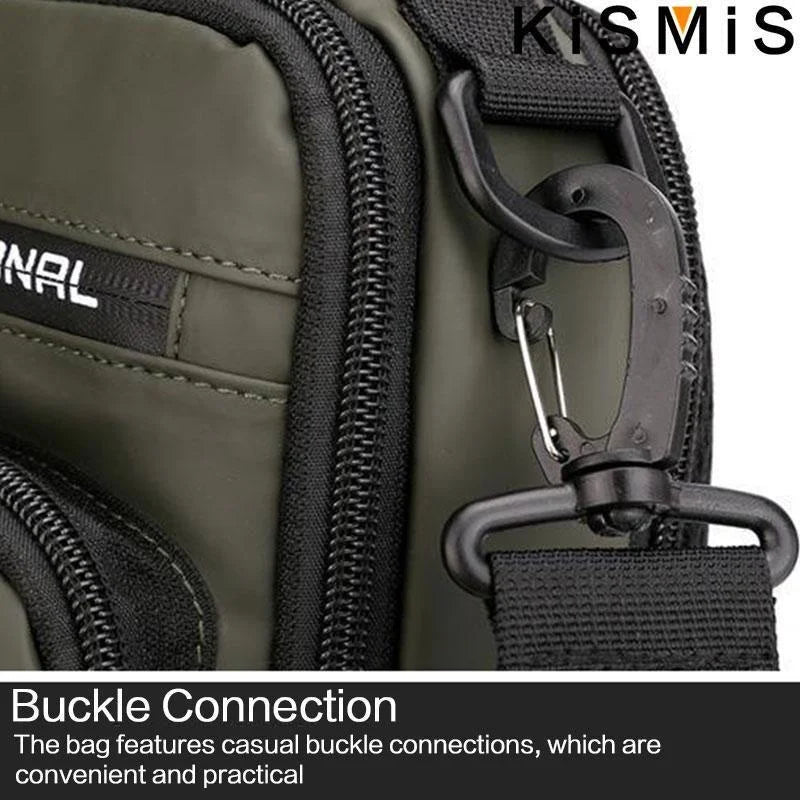 KISMIS Men's Multifunction Messenger Bag – Shoulder Cloth Crossbody Chest Bag with USB Charging for Casual Use
