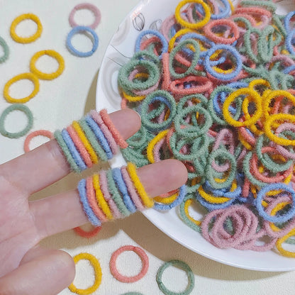 [100 Pack] Baby Rubber Bands - High Elastic, Seamless Thumb Rings for Toddlers, Gentle on Hair Scrunchies Set