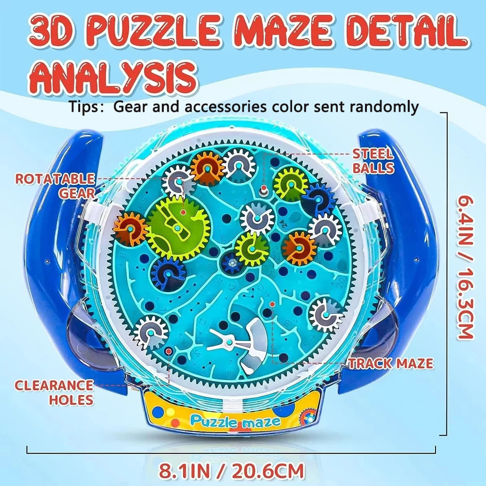 3D Transparent Maze Puzzle Cube - Creative Rolling Ball Speed Cube Stress Relief Toy for Kids