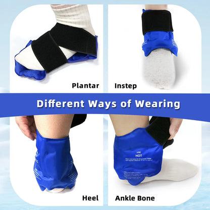 Ankle Brace Ice Pack Wrap — Hot & Cold Therapy Gel Pack for Pain Relief and Sprains