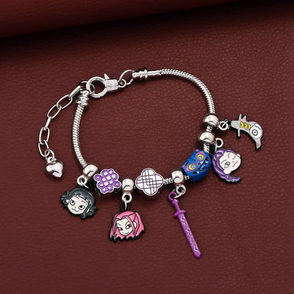 Y2K K-Pop Demon Hunters Bead & Enamel Pendant Bracelet – HUNTR/X Bangle Cosplay Jewelry Gift