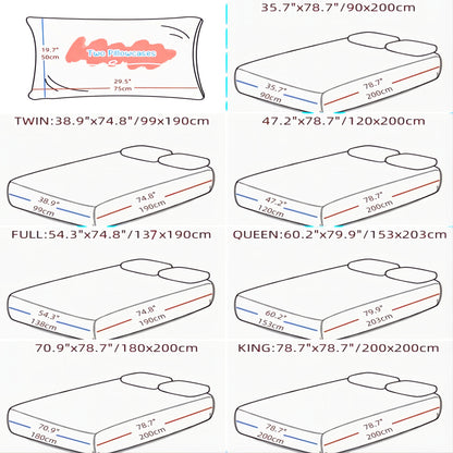 Kuup 3PCS Satin Surface Bedding Set - 100% Polyester Fitted Sheet and Pillowcases with Elastic Band, King Bed Cover