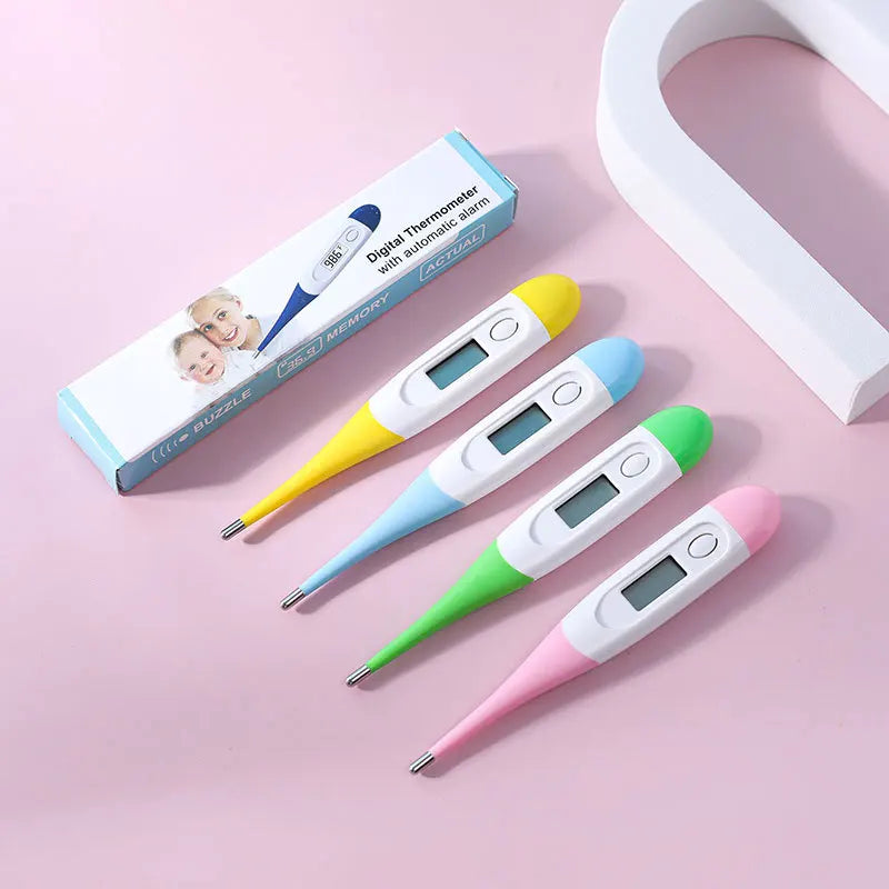 Electronic Digital Thermometer Soft Tip for Home First Aid—Oral & Armpit Temperature Measurement for Babies & Adults