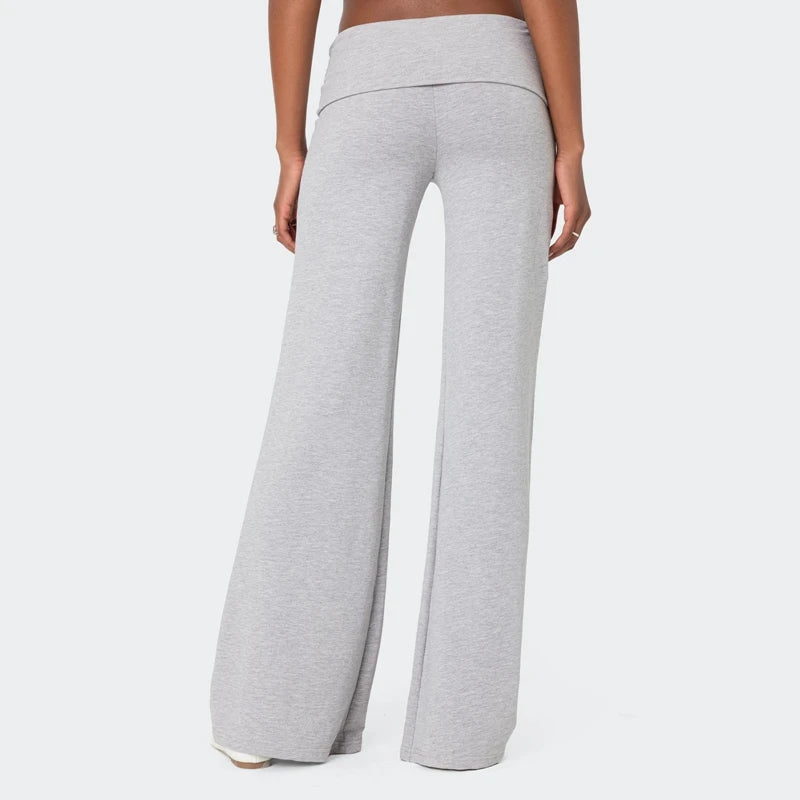 Women’s Casual Wide Leg Sweatpants – Low Rise Flared Yoga Lounge Pants for Teen Girls Back-to-School Outfit