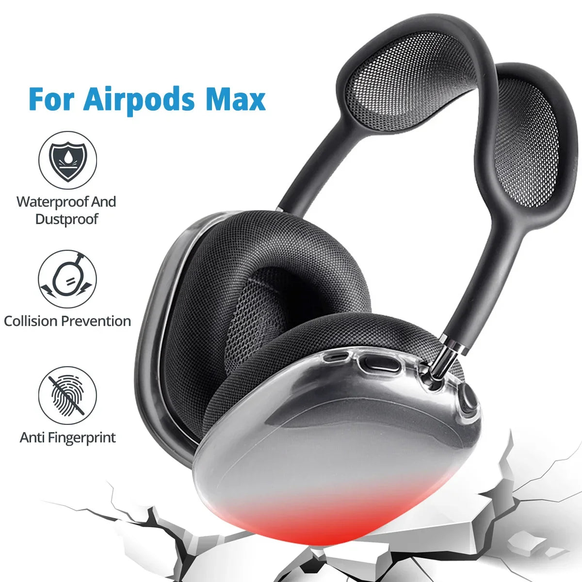 AirPods Max Transparent TPU Case - Soft Anti-Scratch Protective Headphone Cover