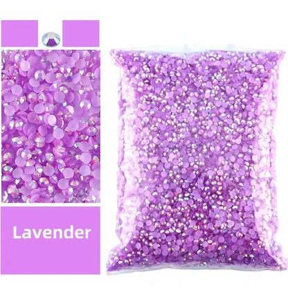 Jelly AB Resin Rhinestones 2-6mm — Non-Hotfix Flat Back Plastic Crystals & Strass Glitters, Large Pack