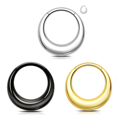 316L Stainless Steel Hoop Nose Ring – Water Drop Hinge Clicker Septum & Cartilage Earring for Women & Men Piercings
