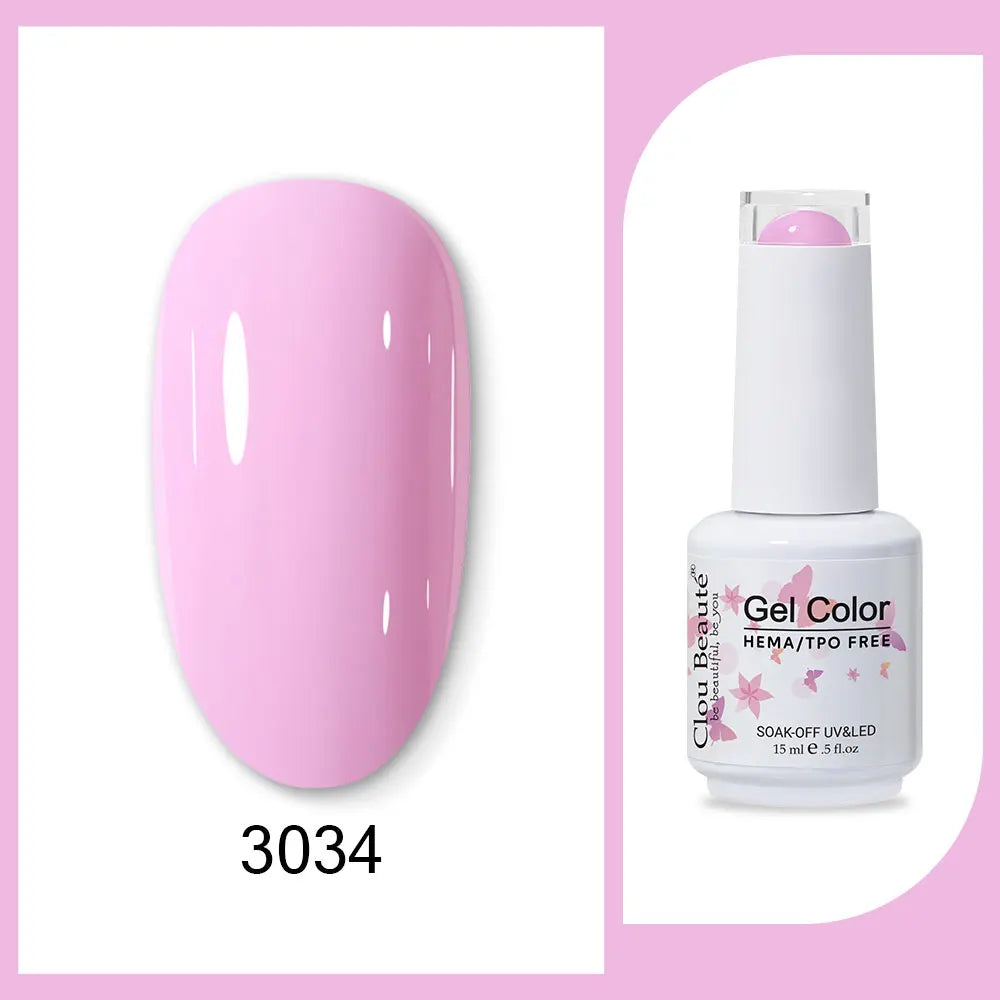 Clou Beaute 15ml Gel Nail Polish Set – Red Black White Green Neon UV Soak-Off Semi-Permanent Nail Varnish Base & Velvet Top Coat