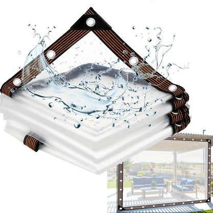 Clear Waterproof Tarps with Grommets, Outdoor Patio, Henhouse, Porch Canopy, Plant Cover, Camping Protection