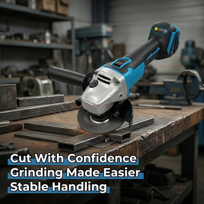 Cordless Brushless Angle Grinder - Electric Power Tool for Cutting & Polishing Metal, Stone & Wood