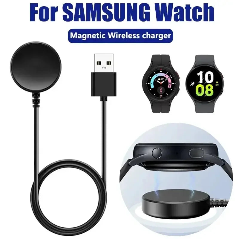Magnetic Wireless Watch Charger - Portable Charging Dock for Samsung Galaxy Watch 3/4/5/5 Pro/6/7/8 and Active 2