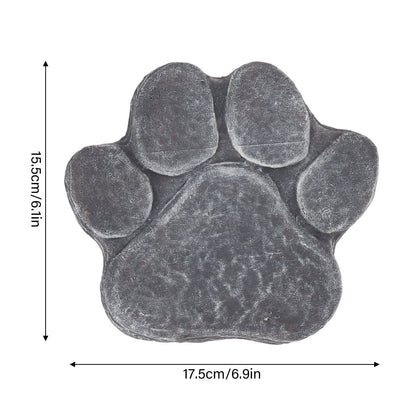Dog Pawprint Memorial Stone – DIY Lettering Dog Grave Marker Pet Monument for Outdoor Lawn & Patio (15.5x17.5cm)