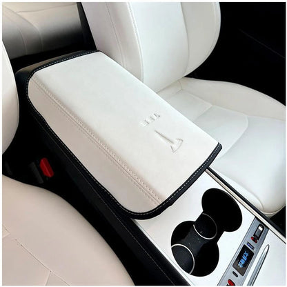 Tesla Model 3/Y 2017-2024 Armrest Cover – Leather Center Console Protector Interior Accessory
