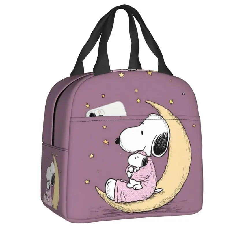 Custom Cute Snoopy Cartoon Insulated Lunch Tote Bag – Portable Thermal Cooler for Women, Work, School & Travel