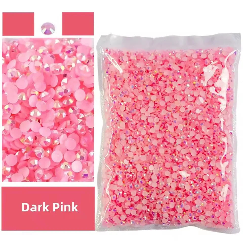 Jelly AB Resin Rhinestones 2-6mm — Non-Hotfix Flat Back Plastic Crystals & Strass Glitters, Large Pack