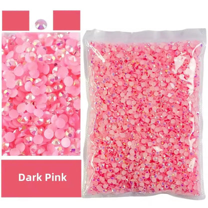 Jelly AB Resin Rhinestones 2-6mm — Non-Hotfix Flat Back Plastic Crystals & Strass Glitters, Large Pack