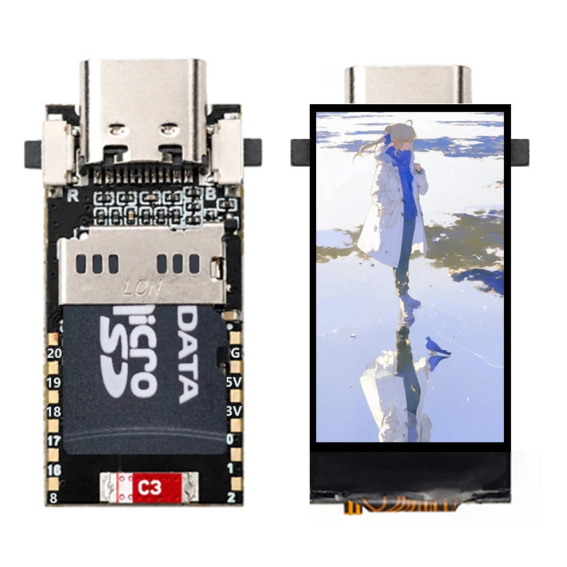 ESP32-C6 LCD Development Board - 0.96" ST7789 Display 160x80 Mini Screen with SD Port for Arduino & LVGL