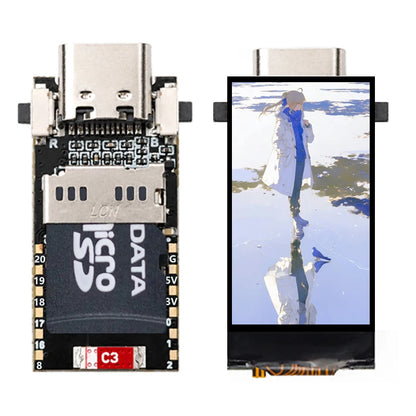 ESP32-C6 LCD Development Board - 0.96" ST7789 Display 160x80 Mini Screen with SD Port for Arduino & LVGL