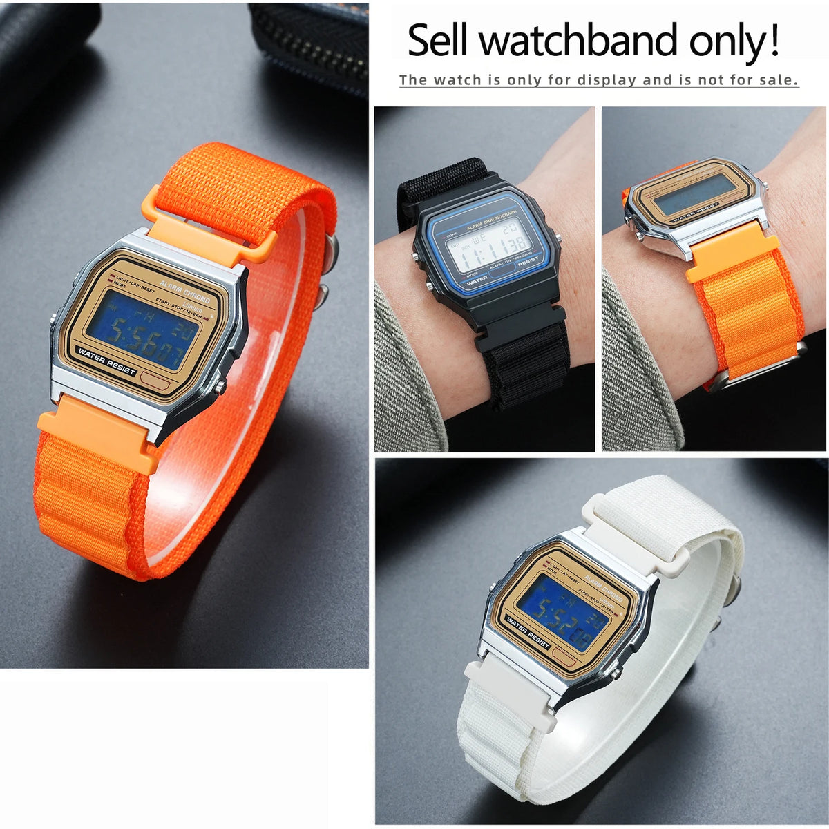 18mm Nylon Watch Band - Breathable Quick-Release Sports Strap for Casio F91 A158 A159 A168 A169 AE1200 AE1300 WS-1600 WS-1400