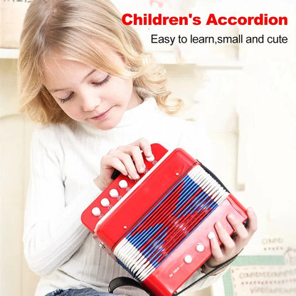 Kids Mini 7-Key 2-Bass Accordion - Creative Toy Musical Instrument Gift for Beginners
