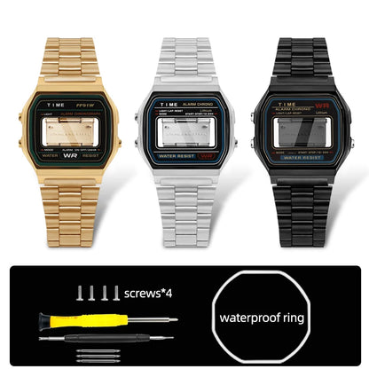 F-91W Stainless Steel Watch Case Mod Kit - Metal Shell Upgrade for Casio F91W, A158W, A159W & 593 Watches