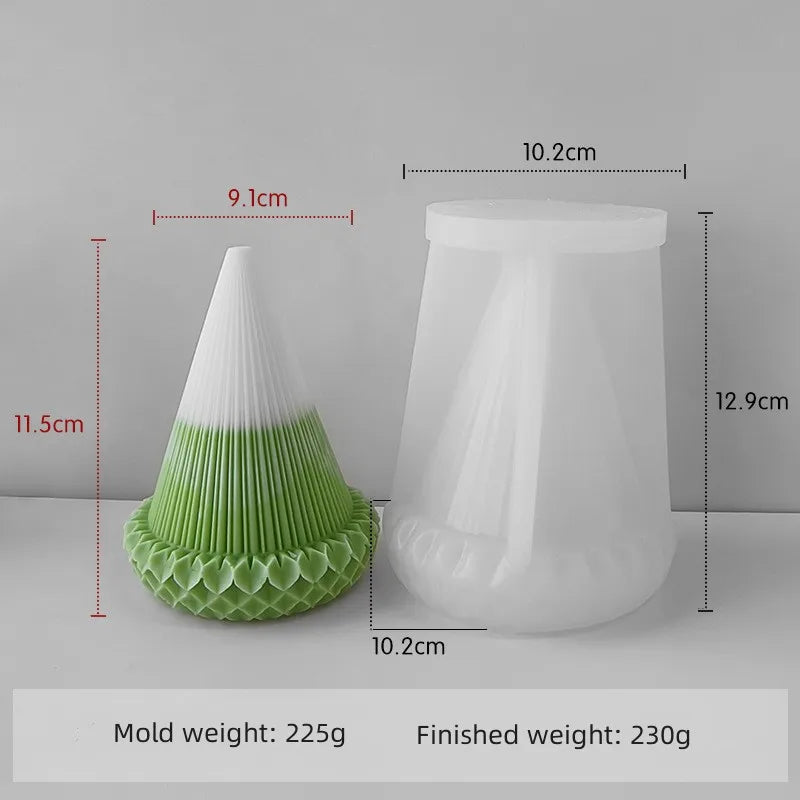 3D Origami Christmas Tree Silicone Mold — DIY Aroma Candle, Plaster & Gel Mold for Handmade Creative Holiday Decorations