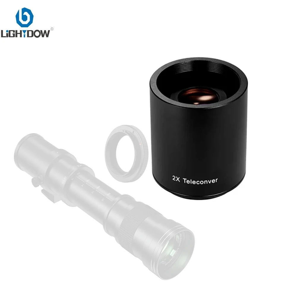 Lightdow 2x Teleconverter Lens - Magnification Converter for 420-800mm, 500mm, 800mm, 900mm, 650-1300mm T-Mount Telephoto Mirror Lenses