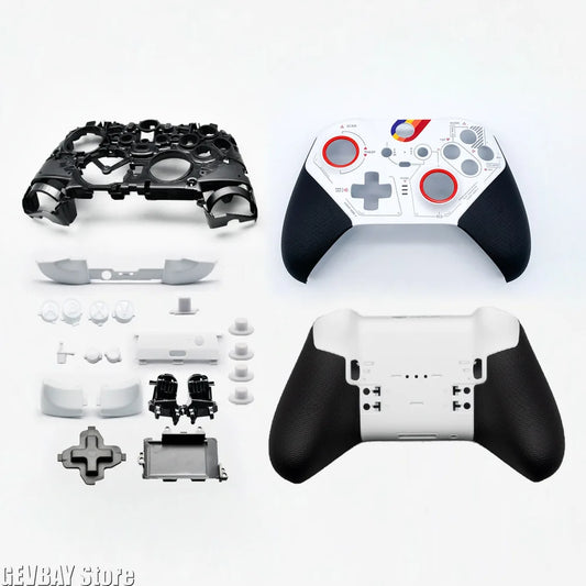 Xbox Elite Series 2 Controller Full Housing Shell Kit – Faceplates, ABXY Buttons, LT/RT LB/RB Bumpers, Grips & Thumbsticks