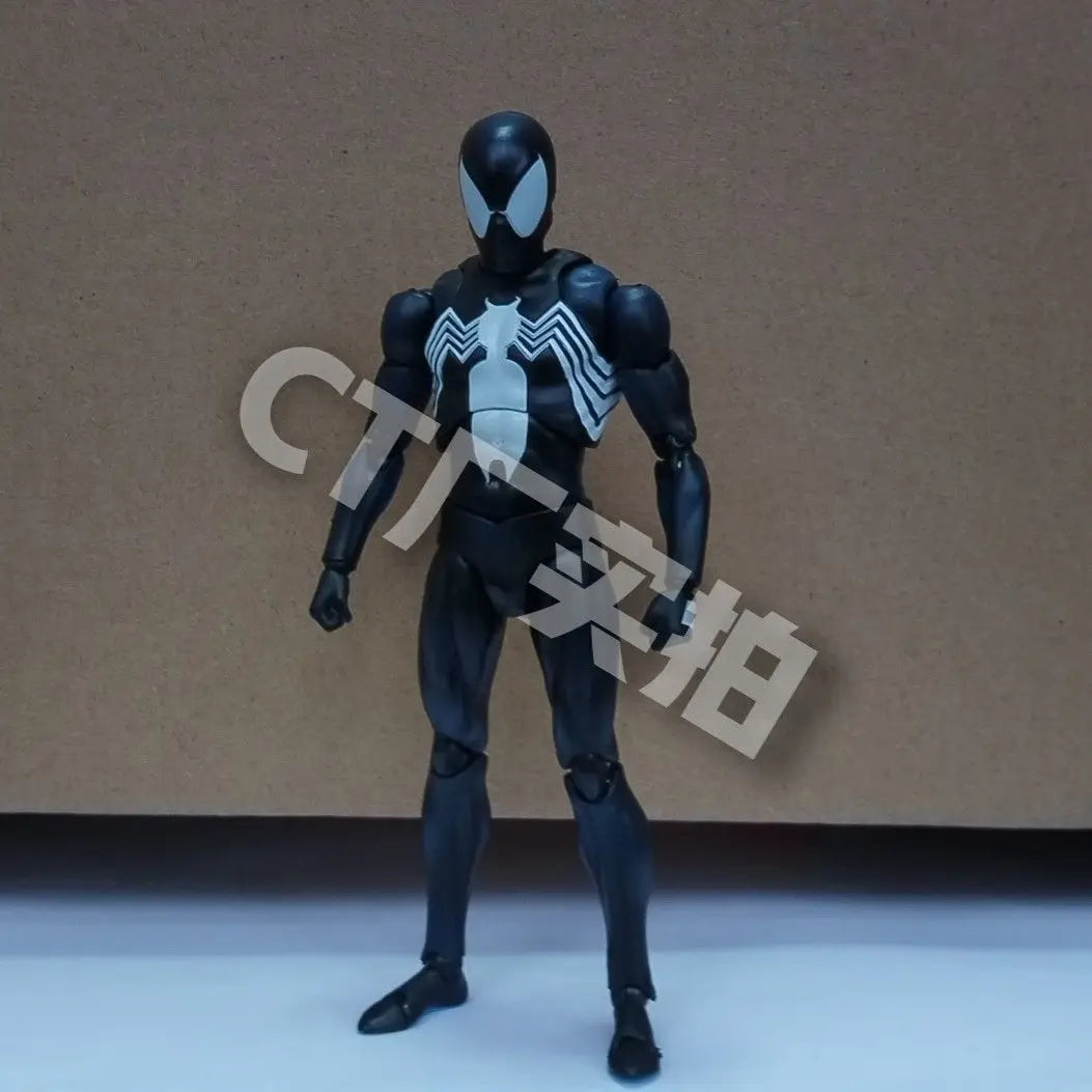 CT 1/12 The Amazing Spider-Man MAFEX 147 – S.H.Figuarts Spider-Man & Venom Symbiotic Black Suit Action Figures, 6" Model Toy