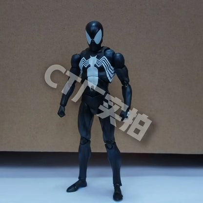 CT 1/12 The Amazing Spider-Man MAFEX 147 – S.H.Figuarts Spider-Man & Venom Symbiotic Black Suit Action Figures, 6" Model Toy