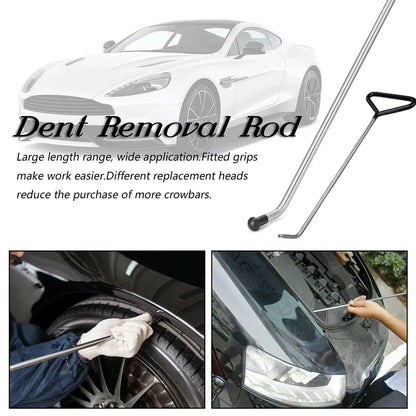 Car Dent Repair Hooks & Push Rod Set – Taper Head PDR Tool Kit for Body Dents & Hail Damage Removal