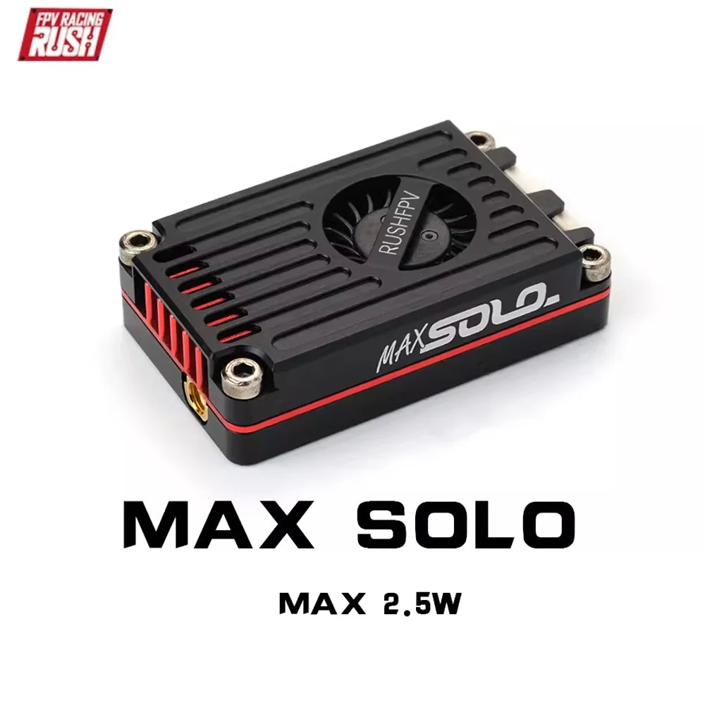RUSH MAX SOLO 5.8GHz 2.5W VTX Video Transmitter - 48CH/37CH, CVBS PAL/NTSC, Includes Antenna for RC FPV Long Range Fixed-Wing Drones