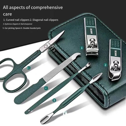 6-Piece Nail Scissors & Clippers Set – Portable High-End Manicure Beauty Tools for Men & Women