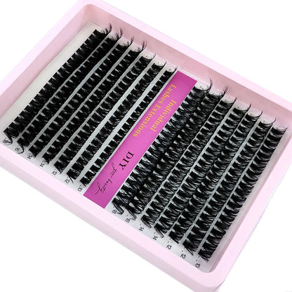60D/80D/100D Mixed Eyelash Clusters – 10-18mm Wispy Individual Lash Extensions, 266/280pcs DIY Mink False Lashes for Makeup