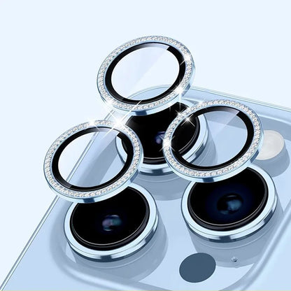 Bling Glitter Diamond Camera Lens Protector Case for iPhone 17/16/15/14/13/12/11 Pro Max Plus – Screen Protector Film Included