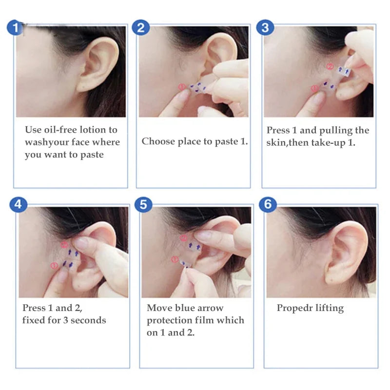 40-120PCS V-Shape Face Lifting Tape — Invisible Transparent Adhesive Patches for Wrinkle & Sagging Skin Repair