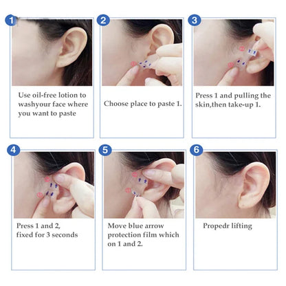 40-120PCS V-Shape Face Lifting Tape — Invisible Transparent Adhesive Patches for Wrinkle & Sagging Skin Repair