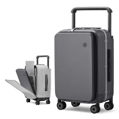 Mixi 20" Wide Handle Carry-On Suitcase – Men & Women Travel Trolley Luggage with PC Aluminum Frame M9275