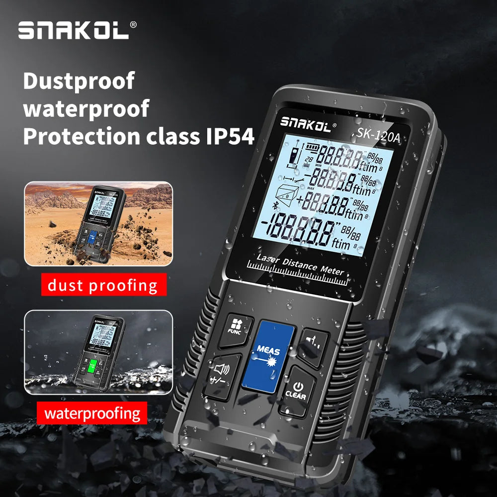Snakol 120M Green Laser Tape Measure — High Accuracy Digital Distance Meter & Electronic Ruler