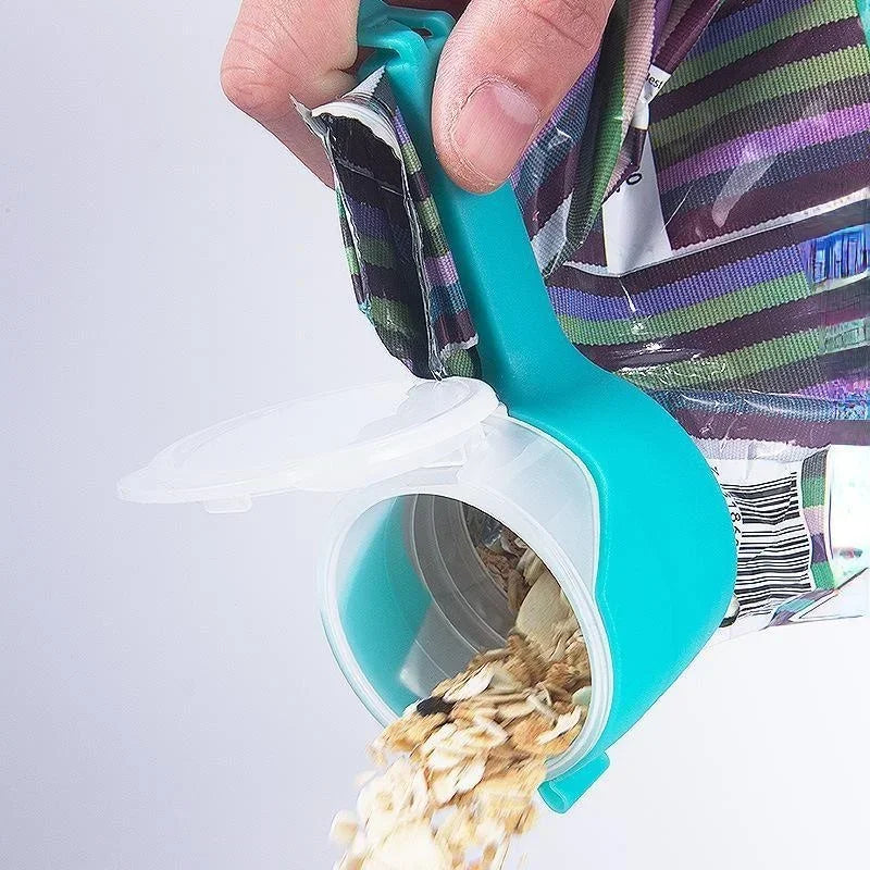 Food Storage Bag Clips with Pour Spouts - Kitchen Chip Sealer Clips, Plastic Cap for Freshness