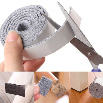 100cm Self-Adhesive Felt Furniture Leg Pad – Anti-Slip Mat Floor Protector for Table & Chair Legs, Wear-Resistant Sticky Bumper