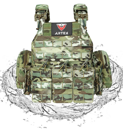 ARTEX Tactical Vest – 1000D Nylon, Quick Release, 6094K with Triple Magazine Pouch for Hunting & Airsoft Combat