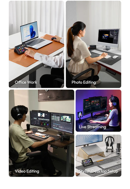 Ulanzi D200 Live Streaming Controller – 13 LCD Keys for Vlog, Content Creation, Photo & Video Editing, Gaming, Office Work